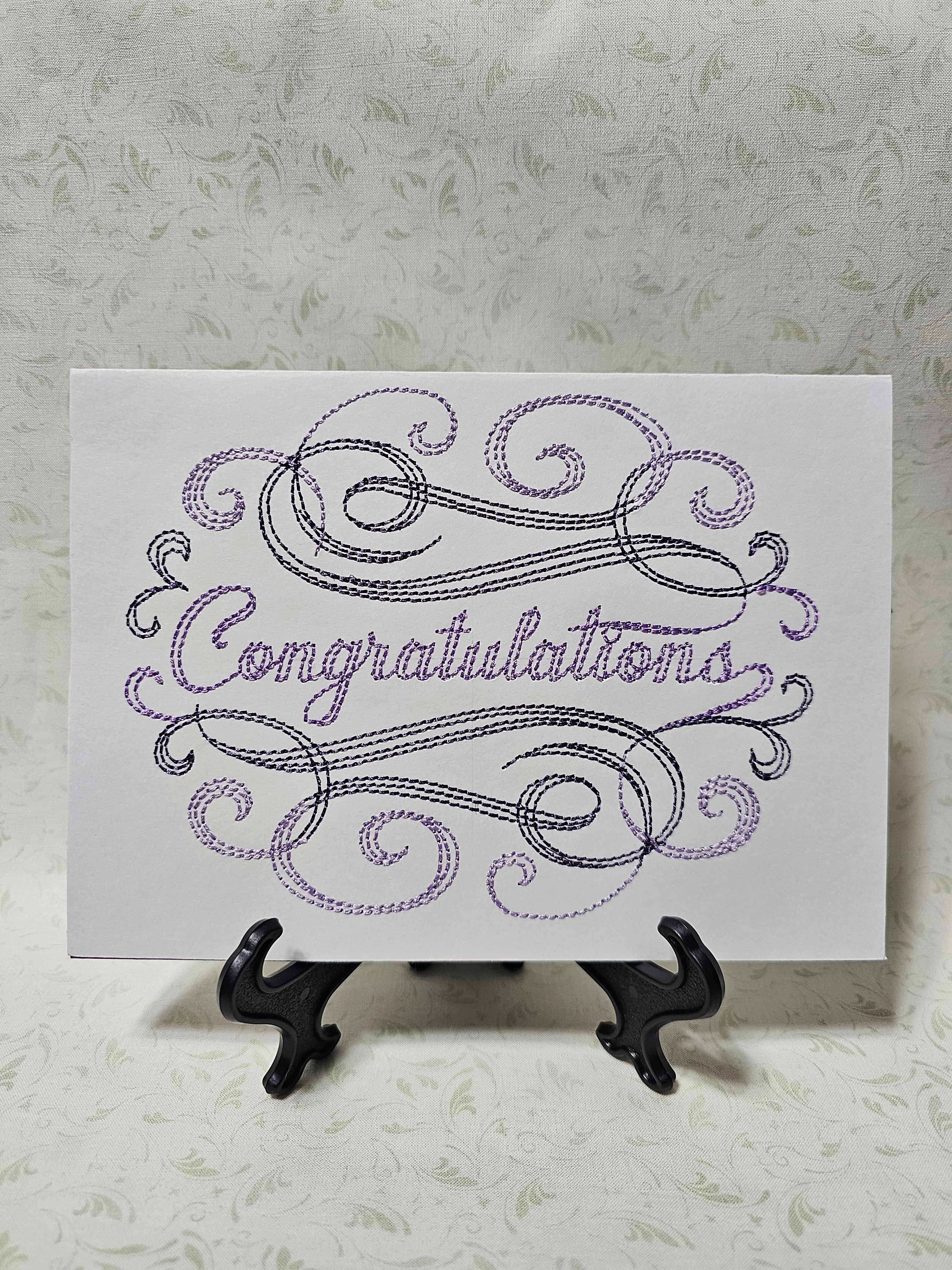 Purple Congrats Swirls Card