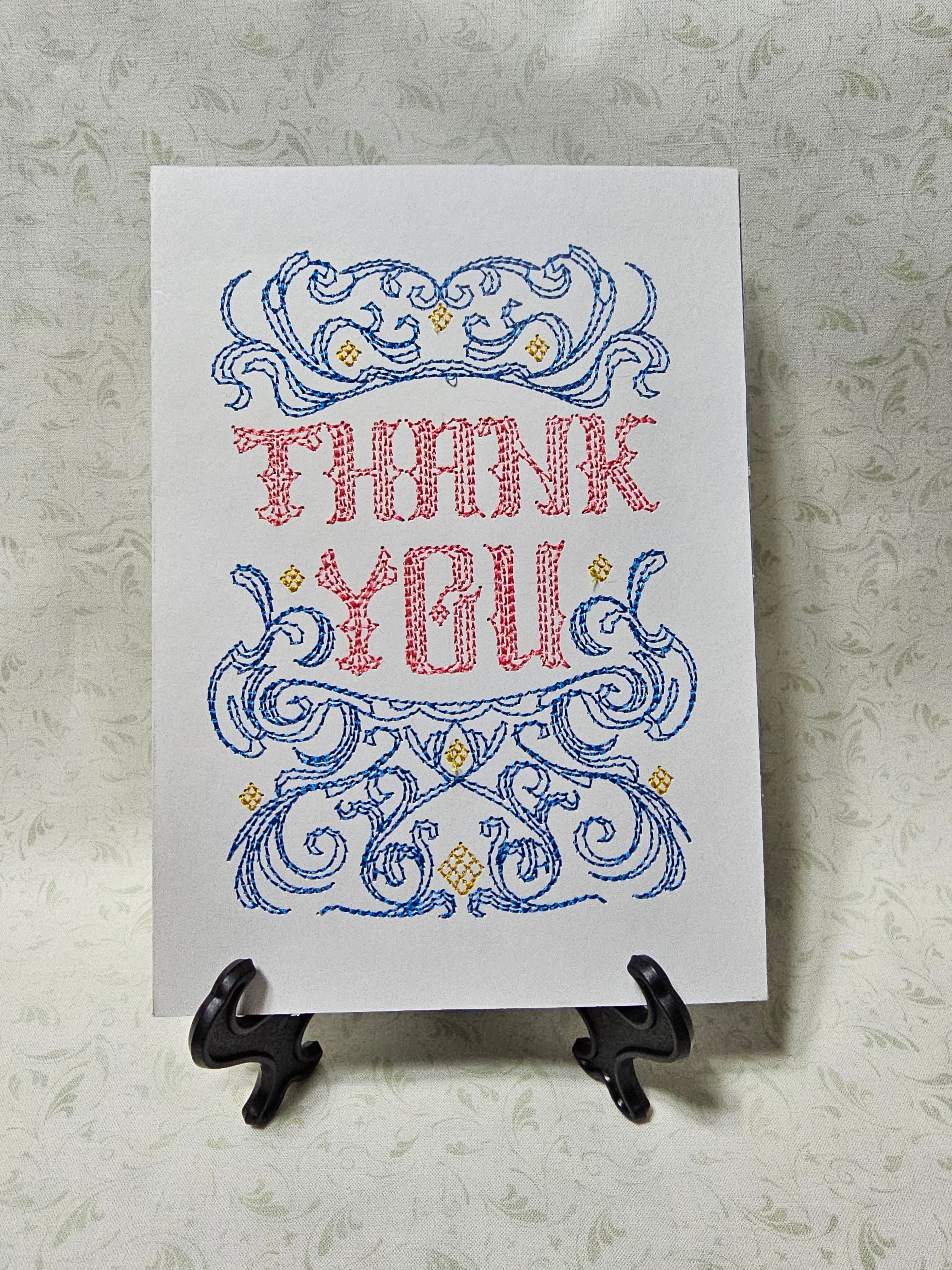 Vintage Swirl Thank You Card