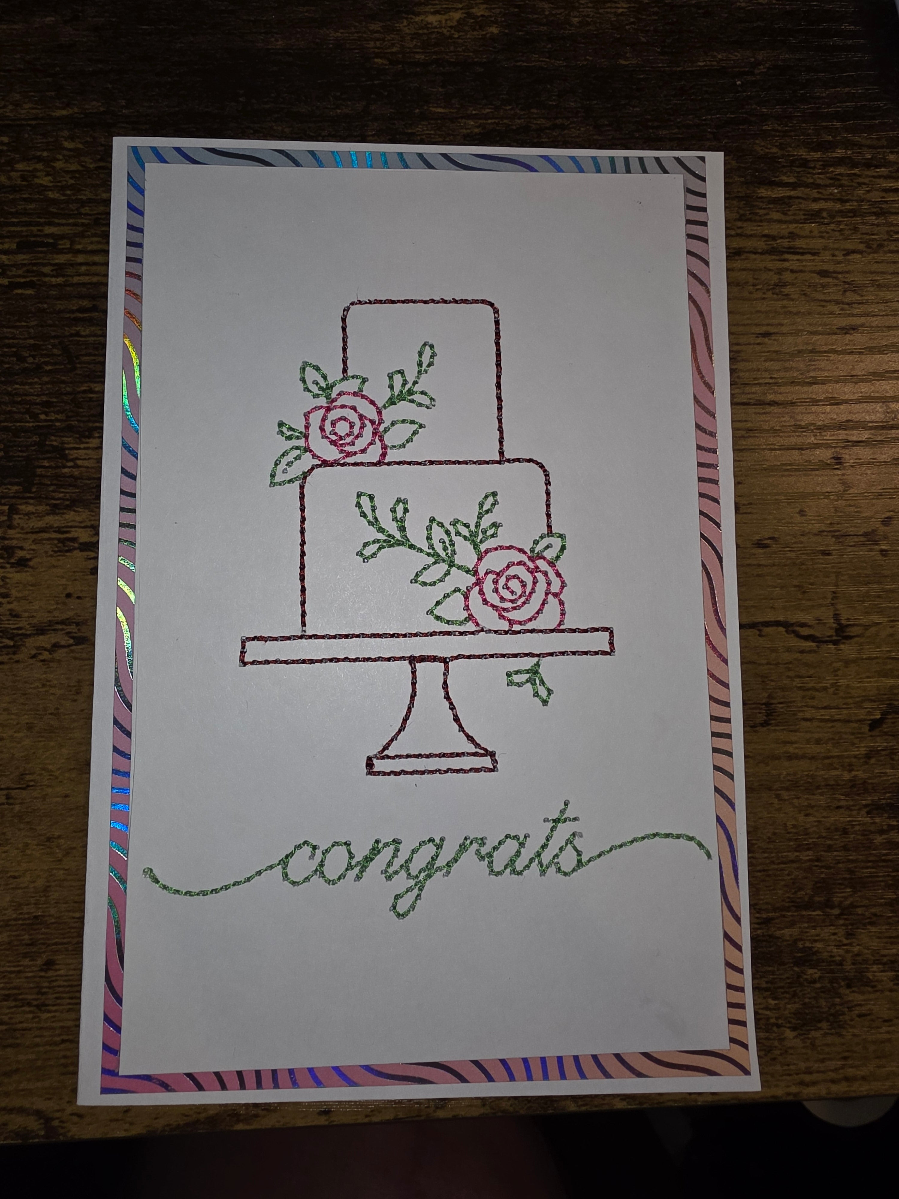Colorful Congrats Cake Card